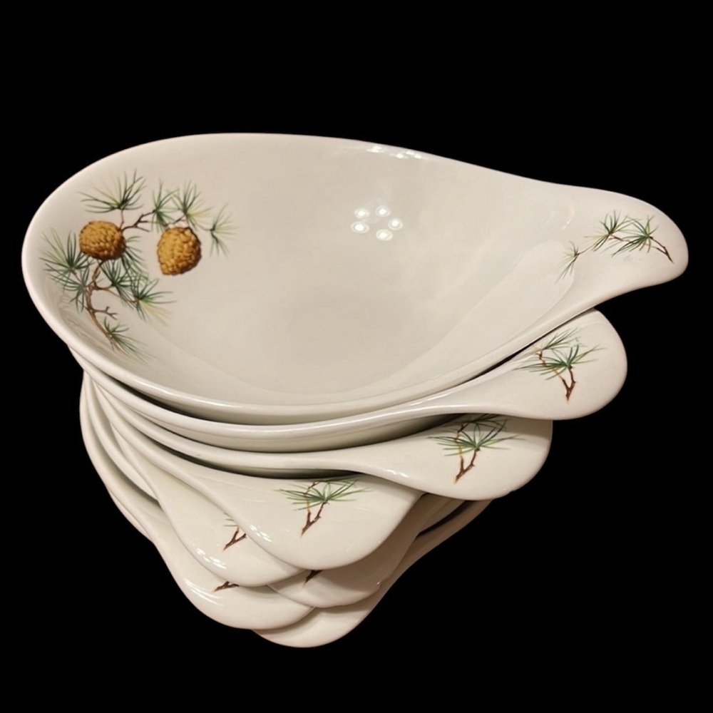 Vintage 50s Hallcraft Eva Zeisel Pinecone Oval Shaped Lug Serving Bowl 10 3/4 in